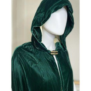 Vintage 1930s Dress Robe Silk Velvet Cape Jacket Antique Opera Robe Glam Goth OS